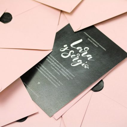 project party invitacion boda lettering pizarra