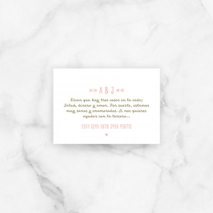tarjeta lista boda