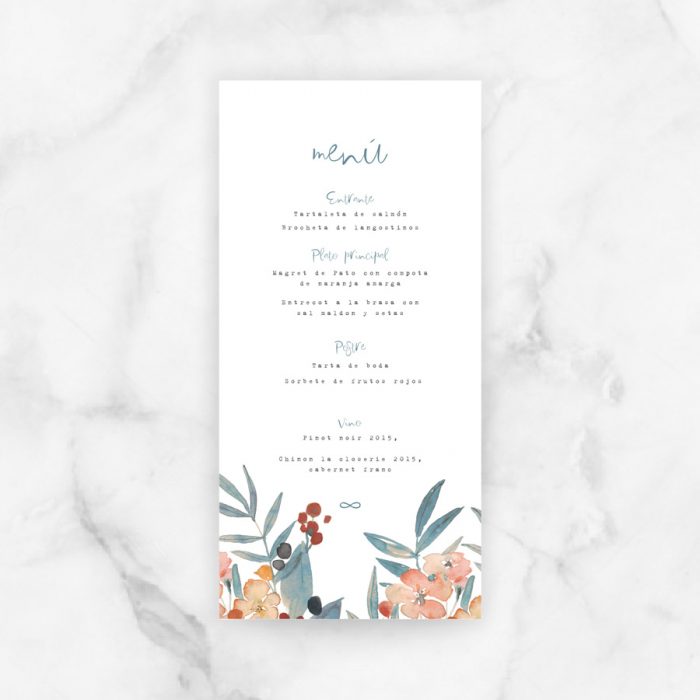 minuta menú boda
