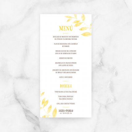 minuta menú boda