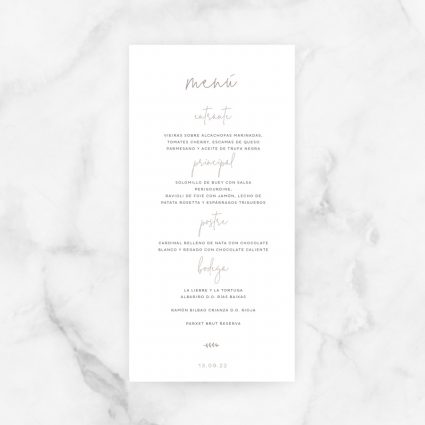 minuta menú boda