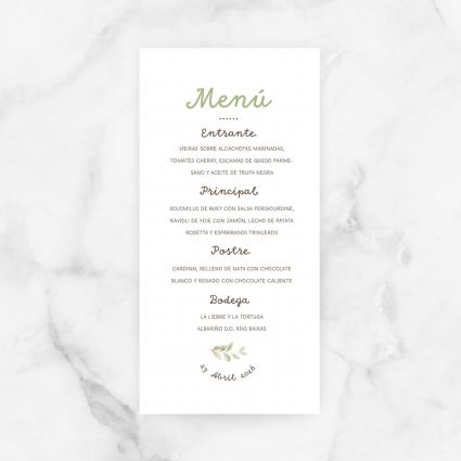 minuta menú boda