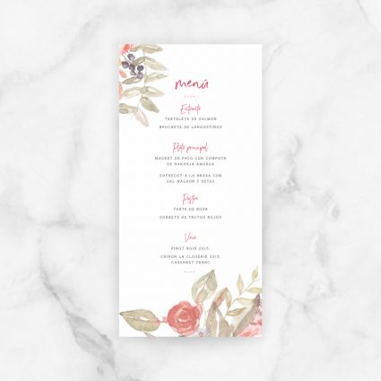 minuta menú boda