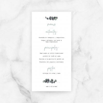 minuta menú boda