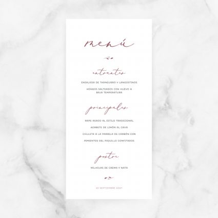 minuta menú boda