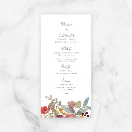 minuta menú boda