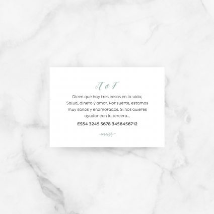 tarjeta lista boda