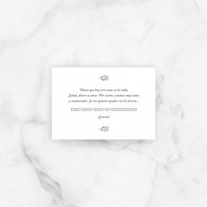 tarjeta lista boda
