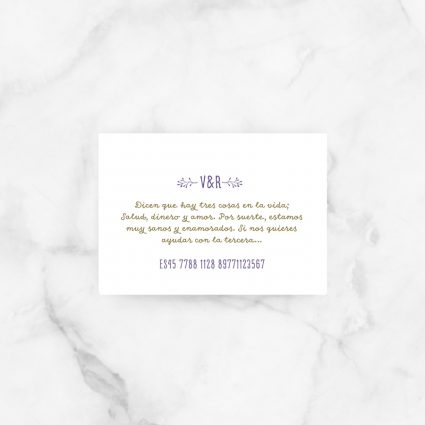 tarjeta lista boda