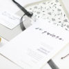 Invitación de boda minimalista lettering