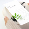 Invitación de boda minimalista lettering