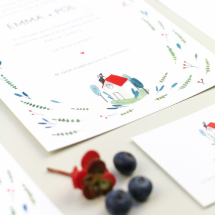 invitacion de boda acuarela