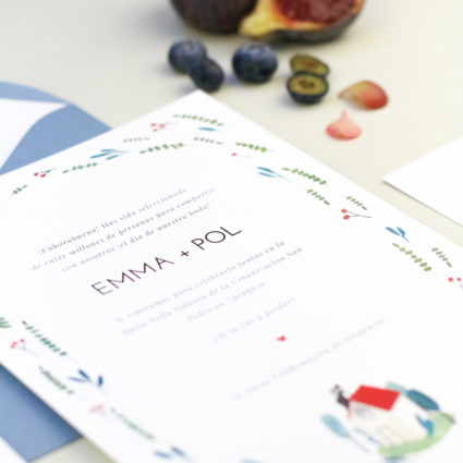 invitacion de boda acuarela